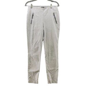 Massimo Fabbro Pull‎ On Skinny Trouser Pants Womens Size 6 Gray Plaid Moto